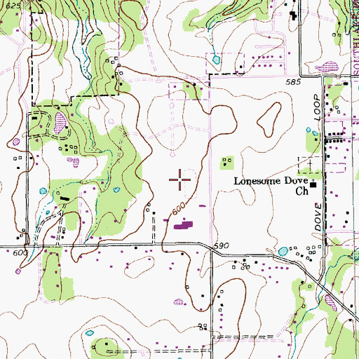Topographic Map of Carroll Middle School Football Field and Track, TX