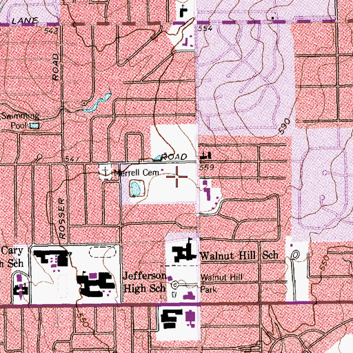 Topographic Map of Episcopal School of Dallas Football and Track Stadium, TX