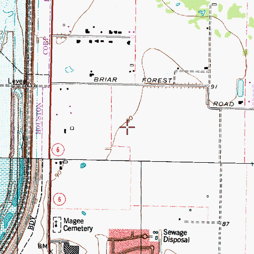 Topographic Map of Westside High School Football Field and Track, TX