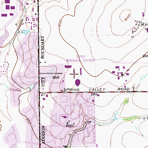Topographic Map of Alfred J Loos Stadium and Sports Complex, TX
