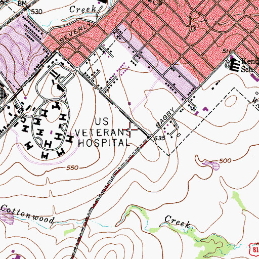 Topographic Map of Waco Independent School District Stadium, TX
