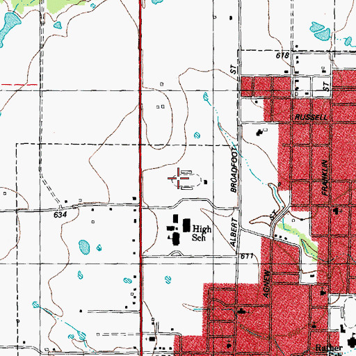 Topographic Map of Warrior Stadium, TX