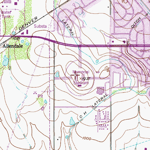 Topographic Map of Wichita Falls Memorial Stadium, TX