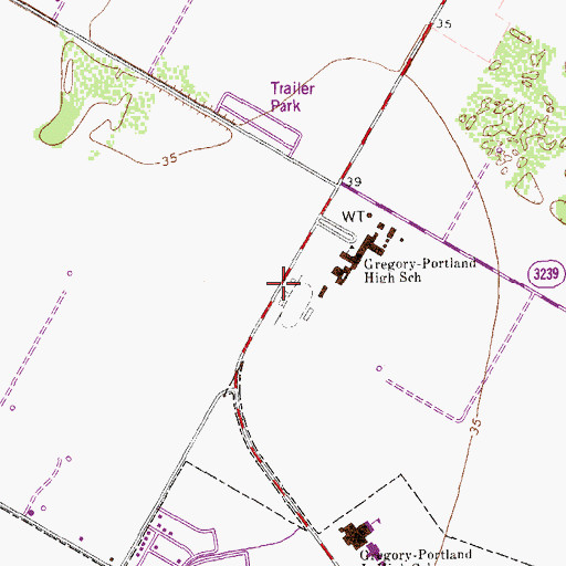 Topographic Map of Wildcat Stadium, TX