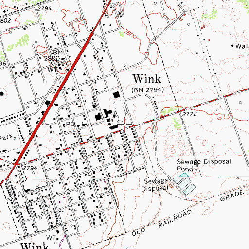 Topographic Map of Wildcat Stadium, TX