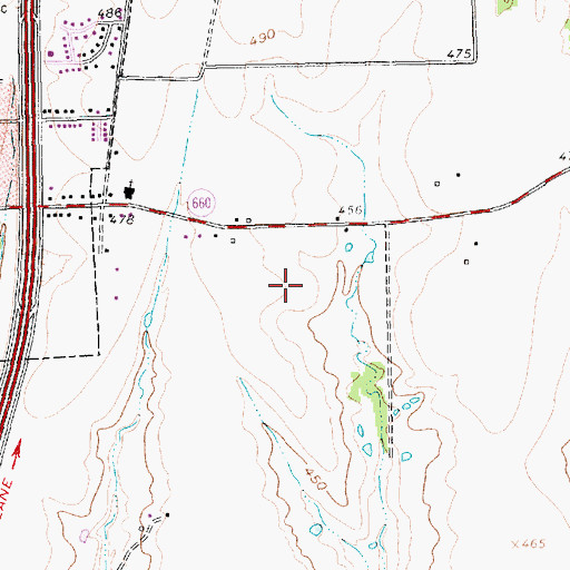 Topographic Map of Yellow Jacket Stadium, TX