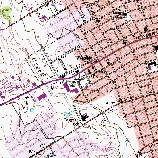 Topographic Map of Yellow Jacket Stadium, TX