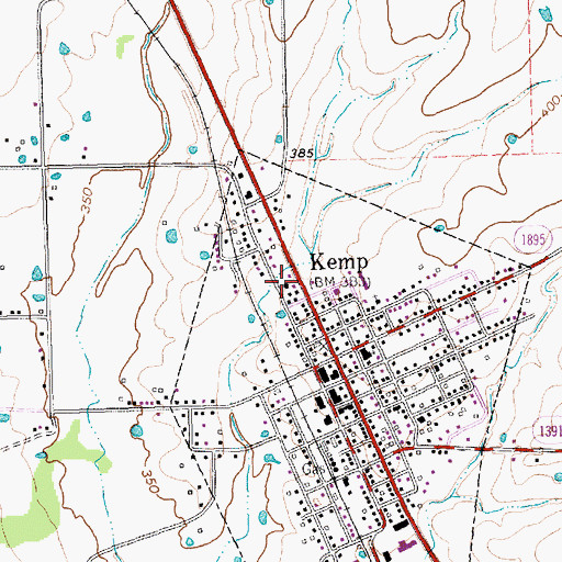 Topographic Map of Yellow Jacket Stadium, TX