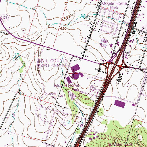 Topographic Map of Bell County Expo Center, TX