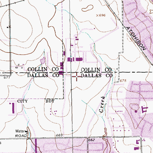 Topographic Map of Dallas Activities Center - University of Texas, TX
