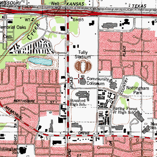 Topographic Map of Don Coleman Community Coliseum, TX