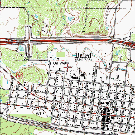 Topographic Map of The Bears Den Stadium, TX