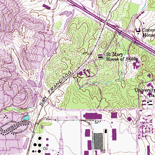Topographic Map of The Highlands, TX