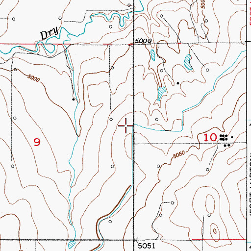 Topographic Map of Bull Ditch, CO