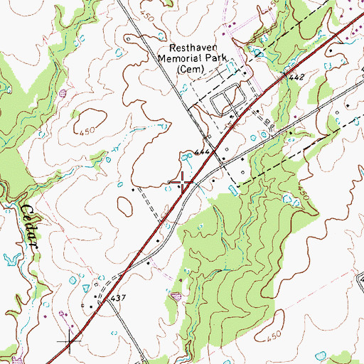 Topographic Map of Tiger Field, TX