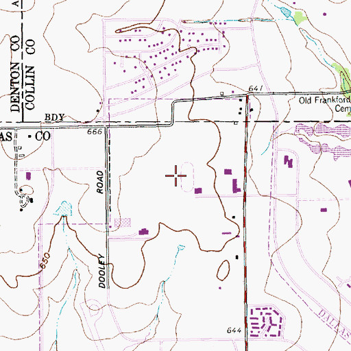 Topographic Map of Tom Landry Stadium, TX