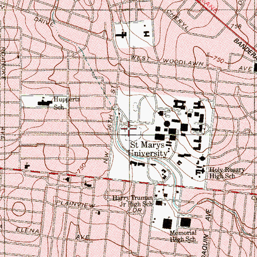 Topographic Map of V J Keefe Stadium, TX
