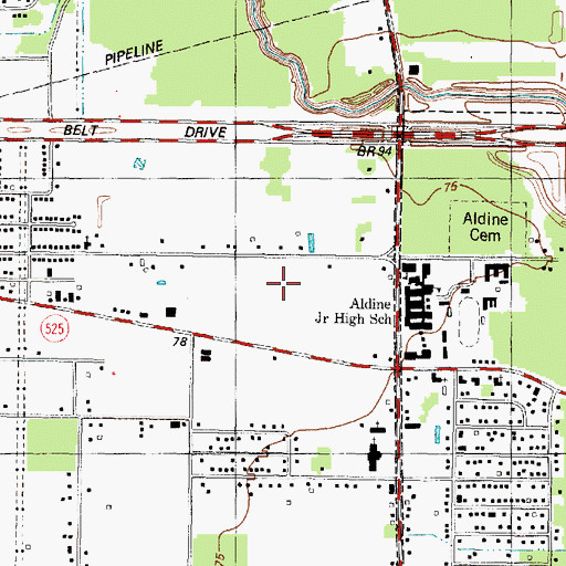 Topographic Map of W W Thorne Stadium, TX