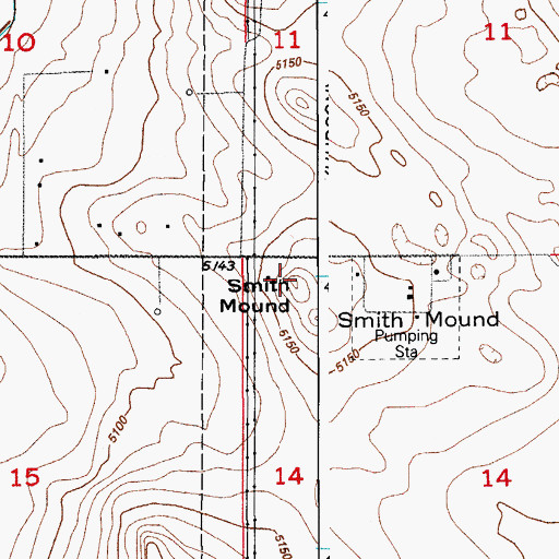 Topographic Map of Smith Mound, CO