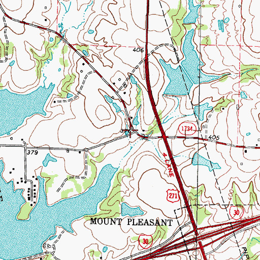 Topographic Map of Sam Parker Field, TX