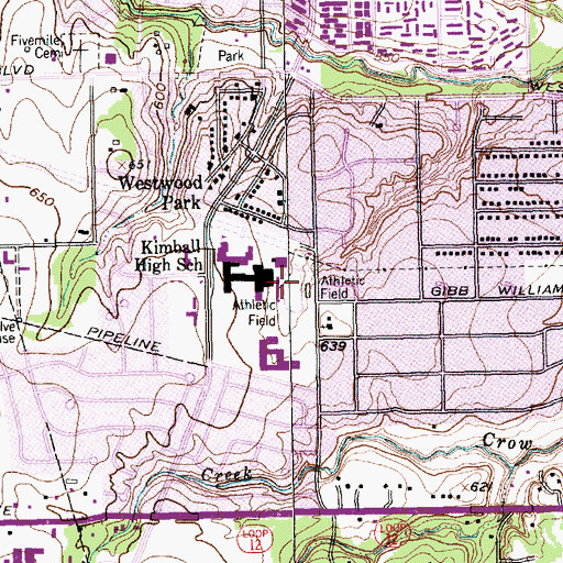 Topographic Map of Sprague Stadium, TX