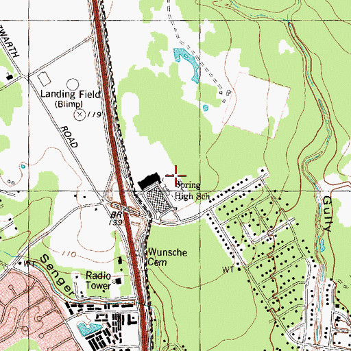 Topographic Map of Spring Stadium, TX
