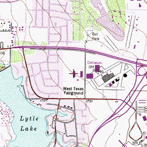 Topographic Map of Taylor County Expo Center, TX