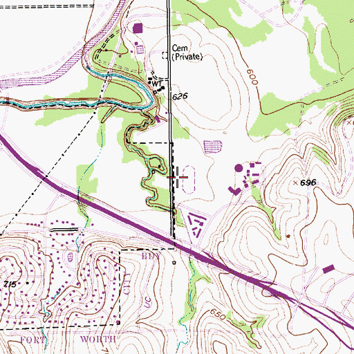 Topographic Map of Rosacker Field, TX