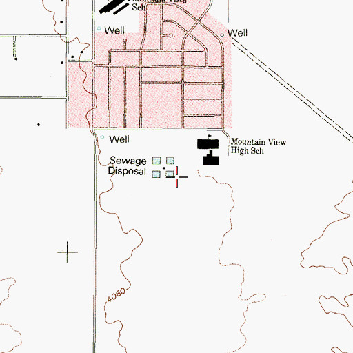 Topographic Map of Mountain View High School Stadium, TX