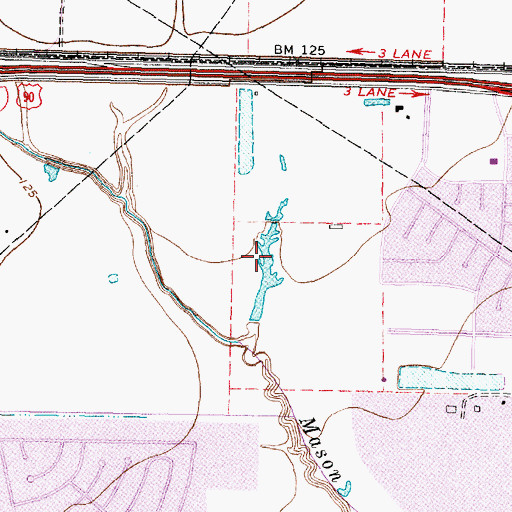 Topographic Map of Mustang Field, TX