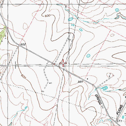 Topographic Map of Mustang Stadium, TX