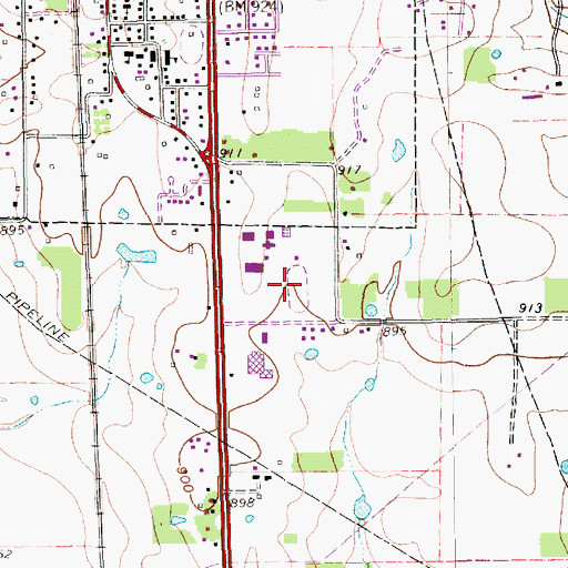 Topographic Map of Owl Stadium, TX