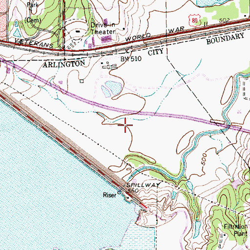 Topographic Map of Owl Stadium, TX