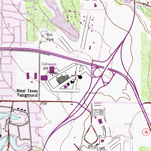 Topographic Map of P E Shotwell Center, TX