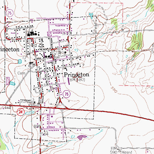 Topographic Map of Panther Stadium, TX