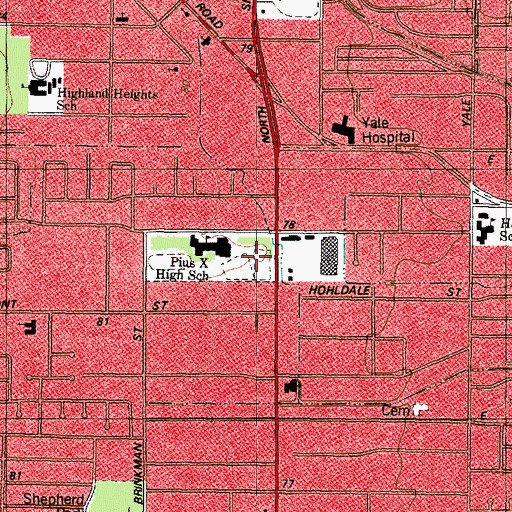 Topographic Map of Panther Stadium, TX