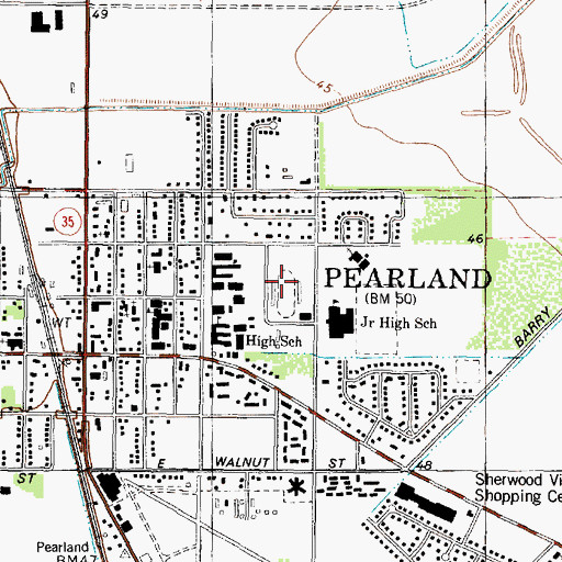 Topographic Map of Presner Stadium, TX