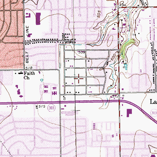 Topographic Map of Kennedy Middle School Football Stadium, TX