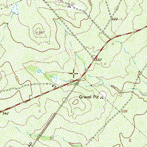 Topographic Map of Krueger Field, TX