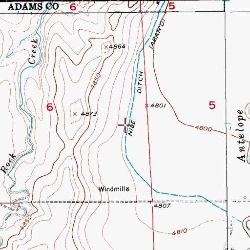 Topographic Map of Nile Ditch, CO