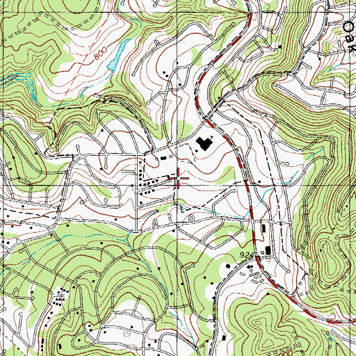 Topographic Map of Lago Vista Stadium, TX