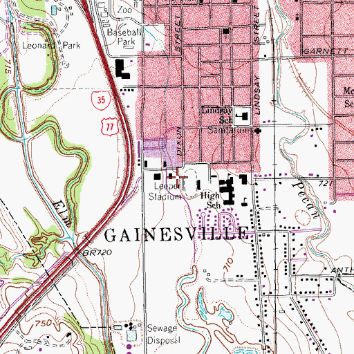 Topographic Map of Leopard Stadium, TX