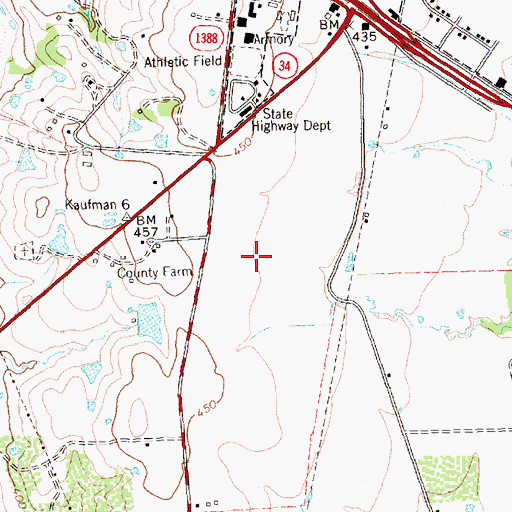 Topographic Map of Lions Stadium, TX