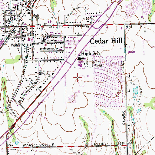 Topographic Map of Longhorn Stadium, TX
