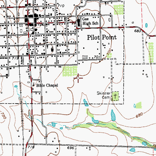 Topographic Map of Massey Stadium, TX