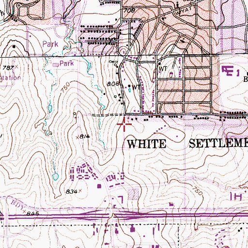 Topographic Map of McNair Stadium, TX