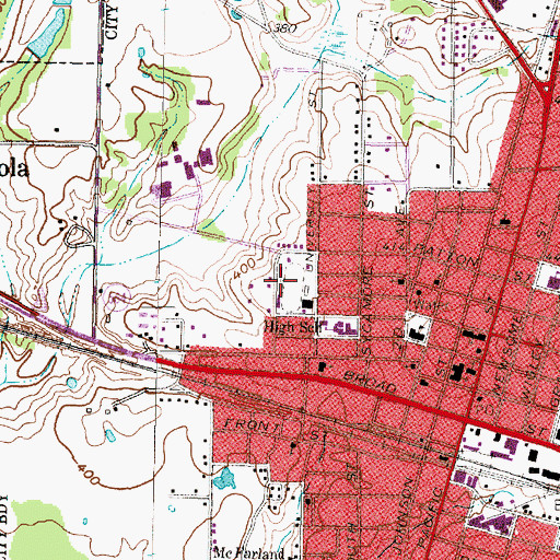 Topographic Map of Meredith Memorial Field, TX