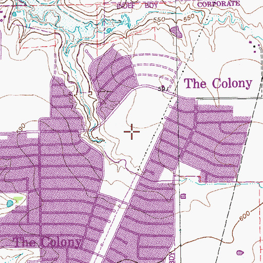 Topographic Map of Griffin Middle School Football Field, TX