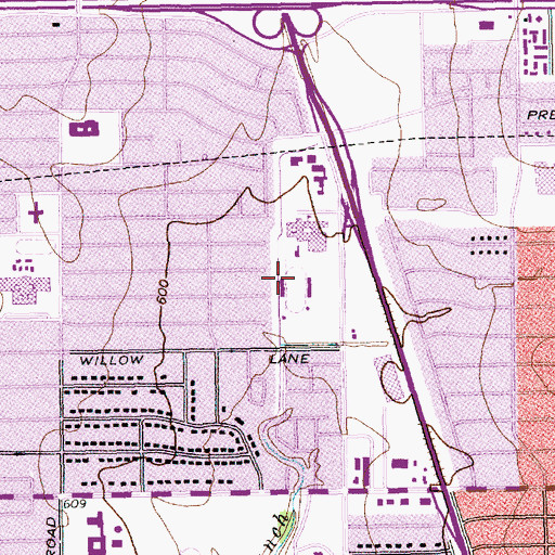 Topographic Map of Haggar Stadium, TX
