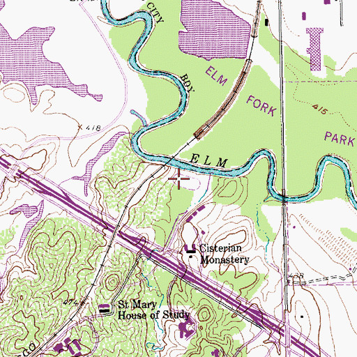 Topographic Map of Hawk Field, TX